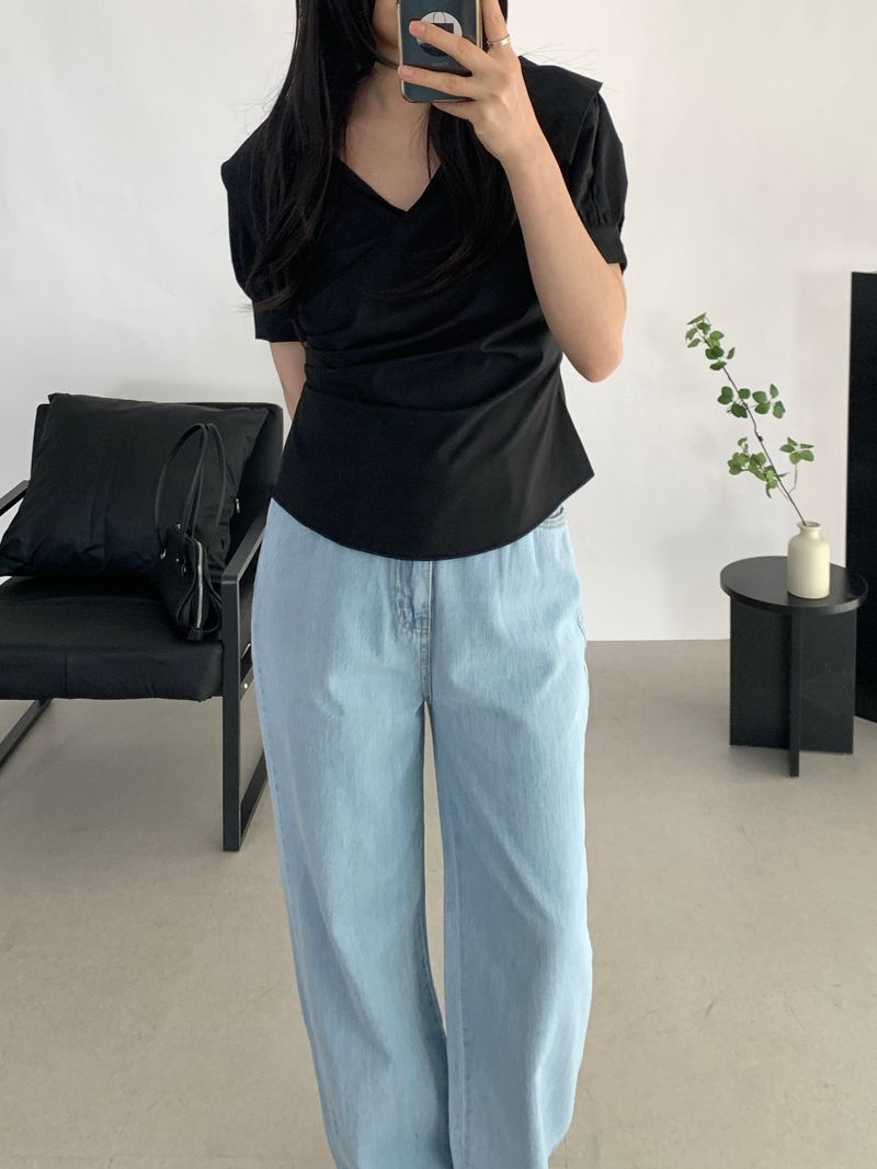 Irain Wide Blue Denim Pants