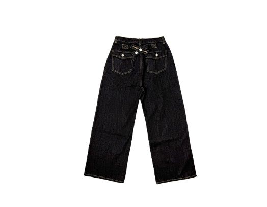 Ens Back Adjust Pocket Wide Raw Denim Pants
