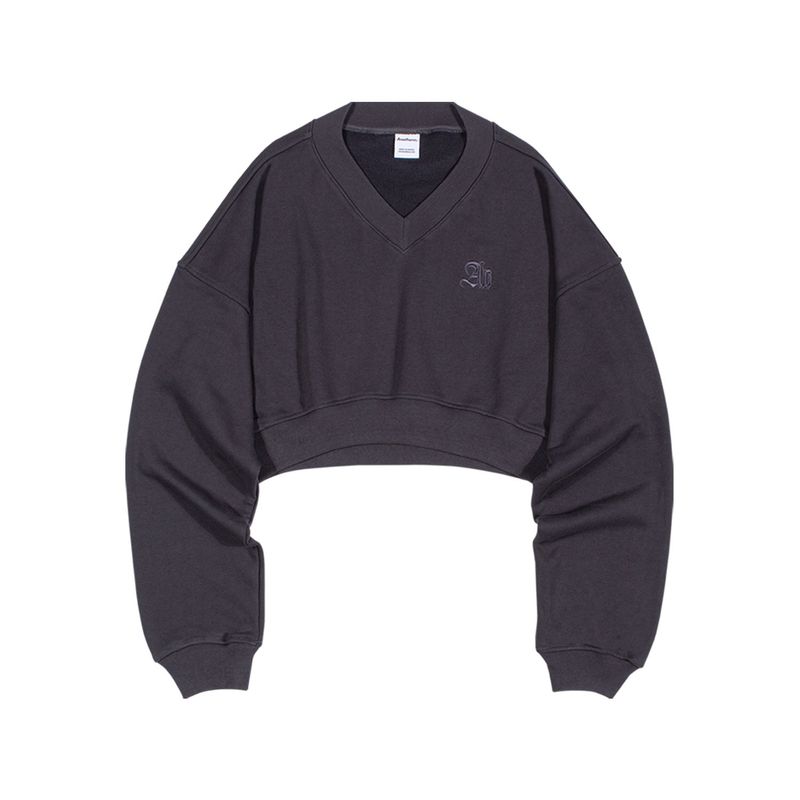 ANOTHERA(アナザーエー)の「V-NECK CROP SWEATSHIR (Dark Gray)(Tops)」