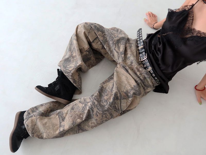 [UNISEX] Tree Camo Balloon Wide Pants