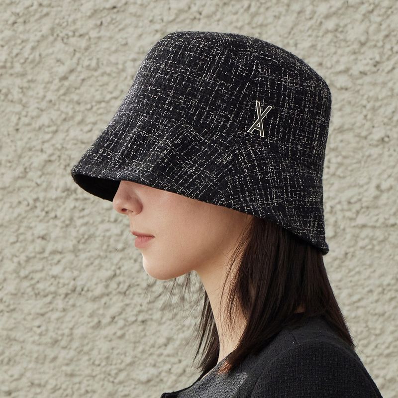 VARZAR(バザール)の「VA Stud Tweed Drop Bucket Hat / Black(Hats)」