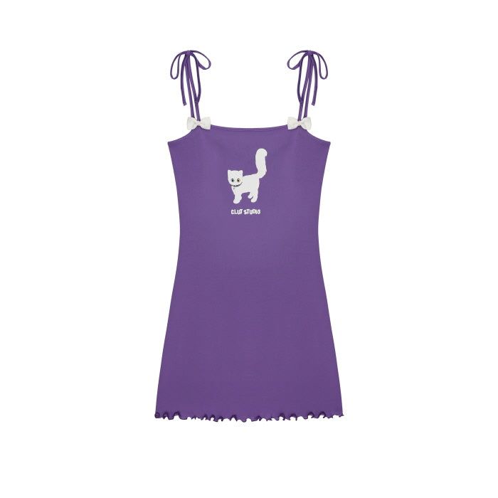 0 3 juliet's cat mini dress - PURPLE