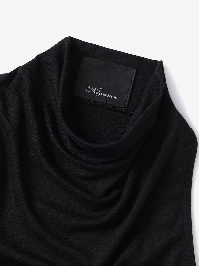 Cowl neck cardigan set (Black)