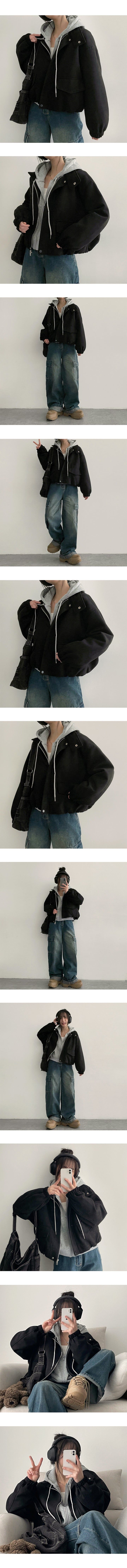 Uts snap neck* suede jacket