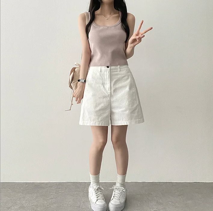 Derming knit sleeveless shirt