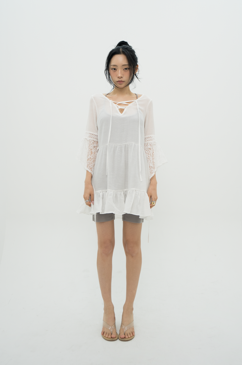 BFEEP（ビーピーピ）の「LACE SHEER DRESS _ WHITE（Dresses）」