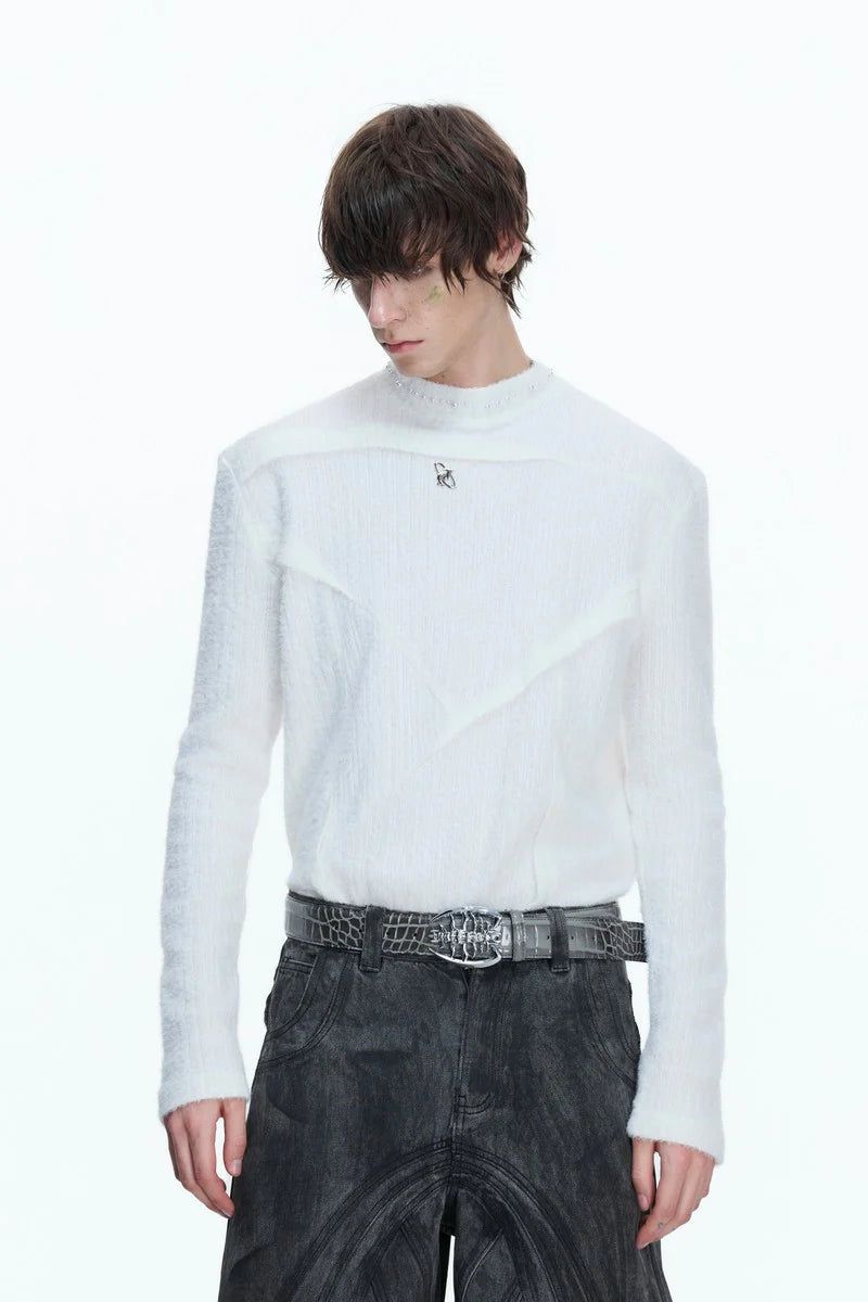 Argue Cultureの「Fleece Pearl Trim Mock Neck Tee（Tops）」