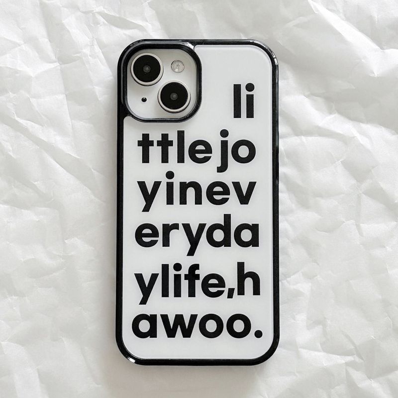 lettering glossy glass bumper case (white)