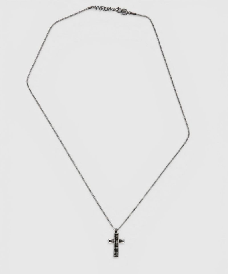 NN-101 Black Line Cross Necklace