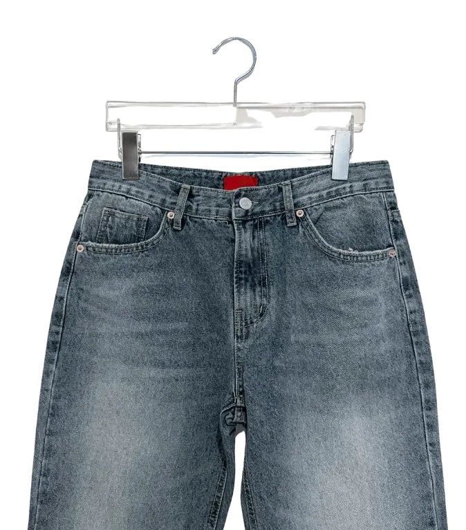 Evra Vintage Washing Semi-Bootcut Denim Pants