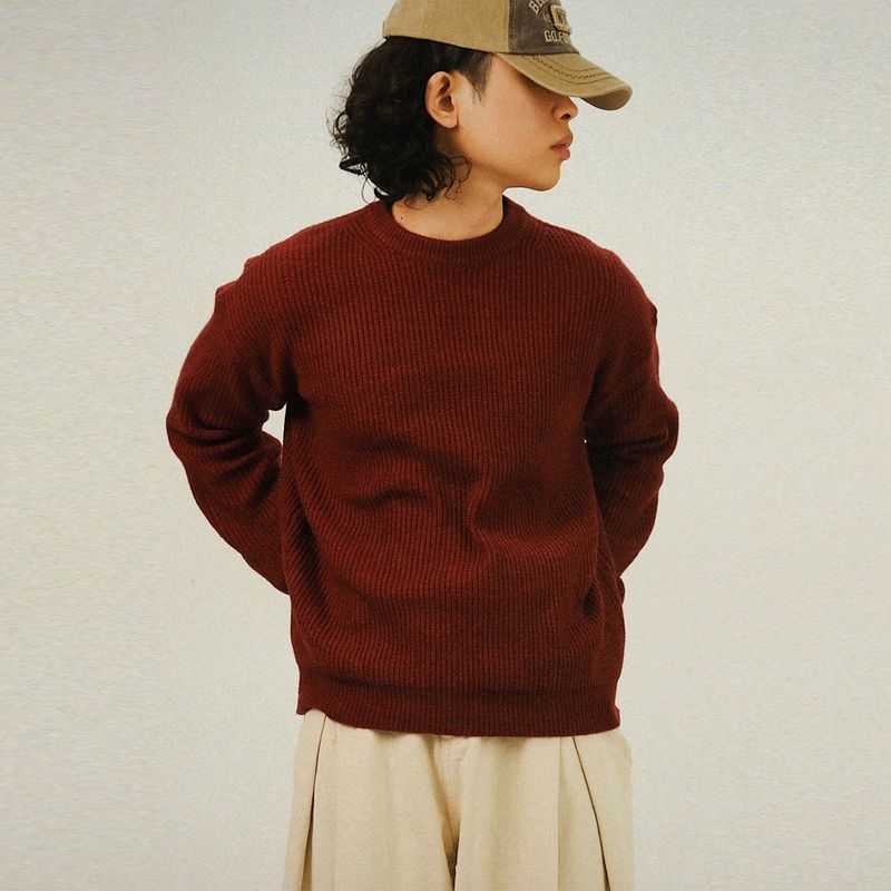 SEMIKAJI(セミカジ)の「NOV Crop Wool Round Basic Knit(Tops)」