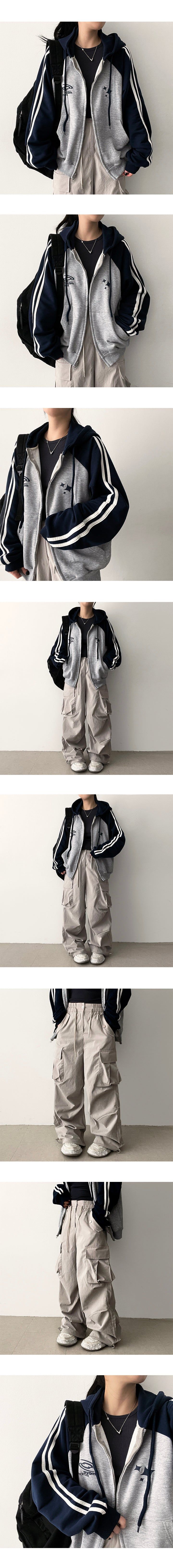 Deki Zuri Track Line Hooded Zip-Up