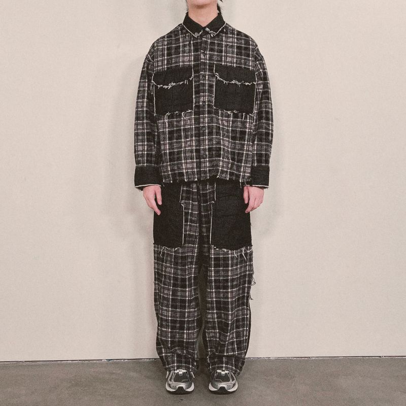 grunge burner check shirt_black