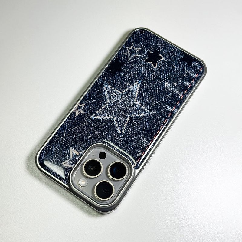 Faded Denim Stardust Phone Case Dark Indigo (SV_Epoxy)