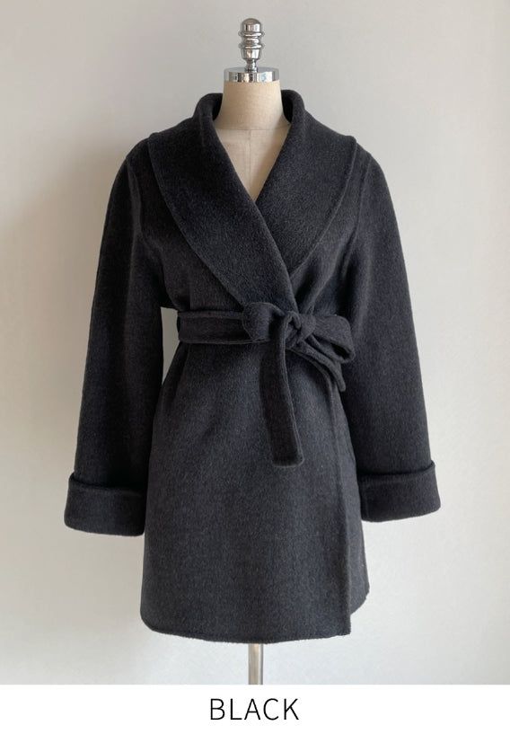 Scott Shawl Collar Wool Handmade Half Coat