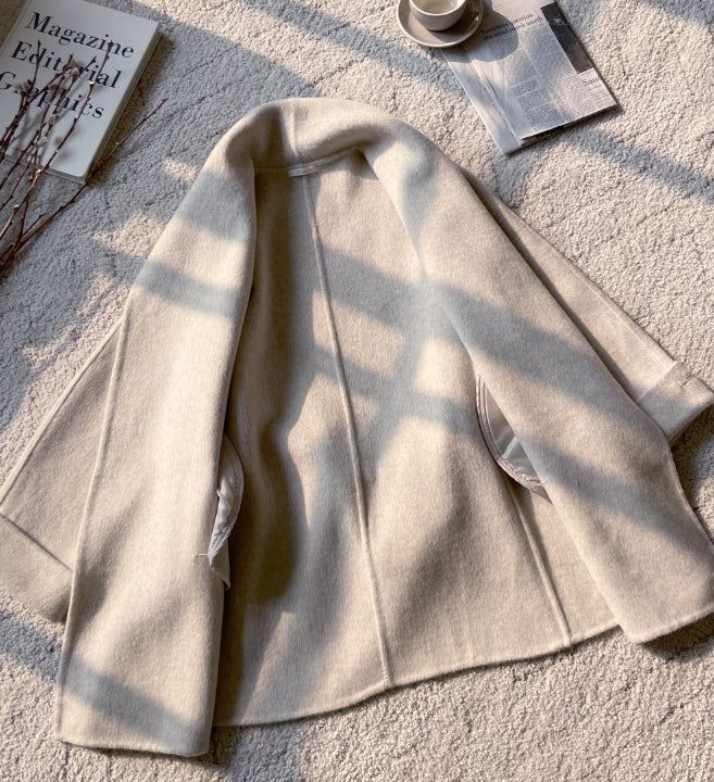 Scott Shawl Collar Wool Handmade Half Coat