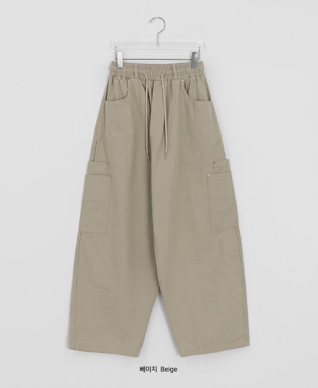 Hibamp Wide Cargo Banding Pants