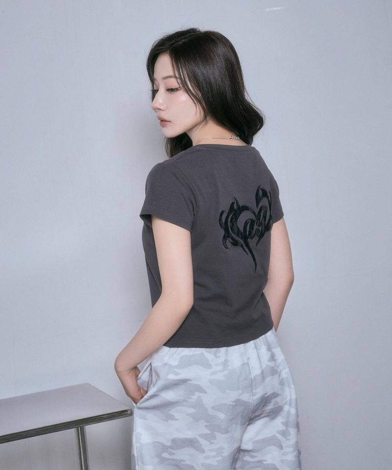 ANDGEEBEE（アンジービー）の「レースハートTシャツ（Tops）」