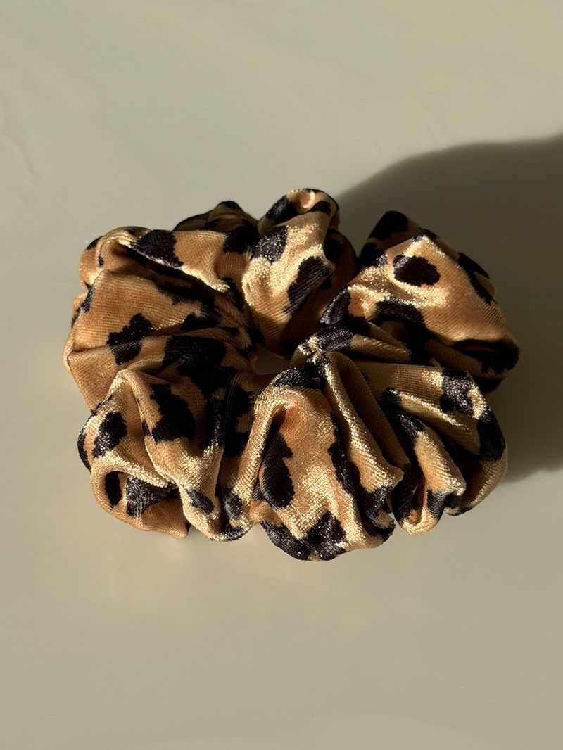 Velvet leopard scrunchie (2color)