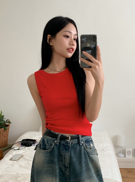 High Quality Basic Rib Sleeveless (5color)