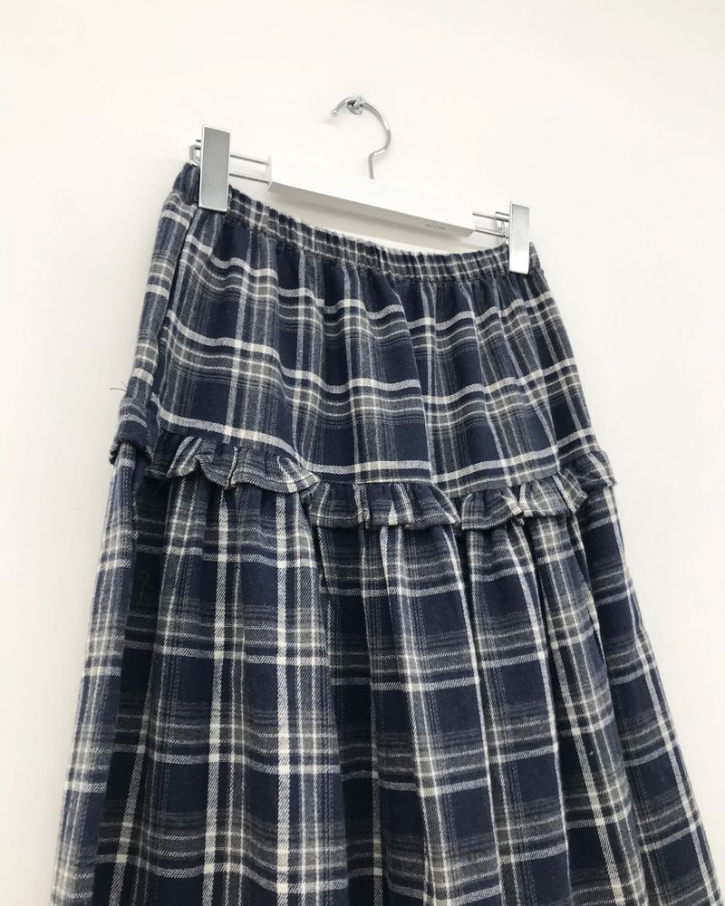 Bella Checkered Long Skirt (2color)