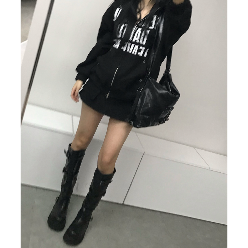 Street Lettering Two-Way Zip Hoodie