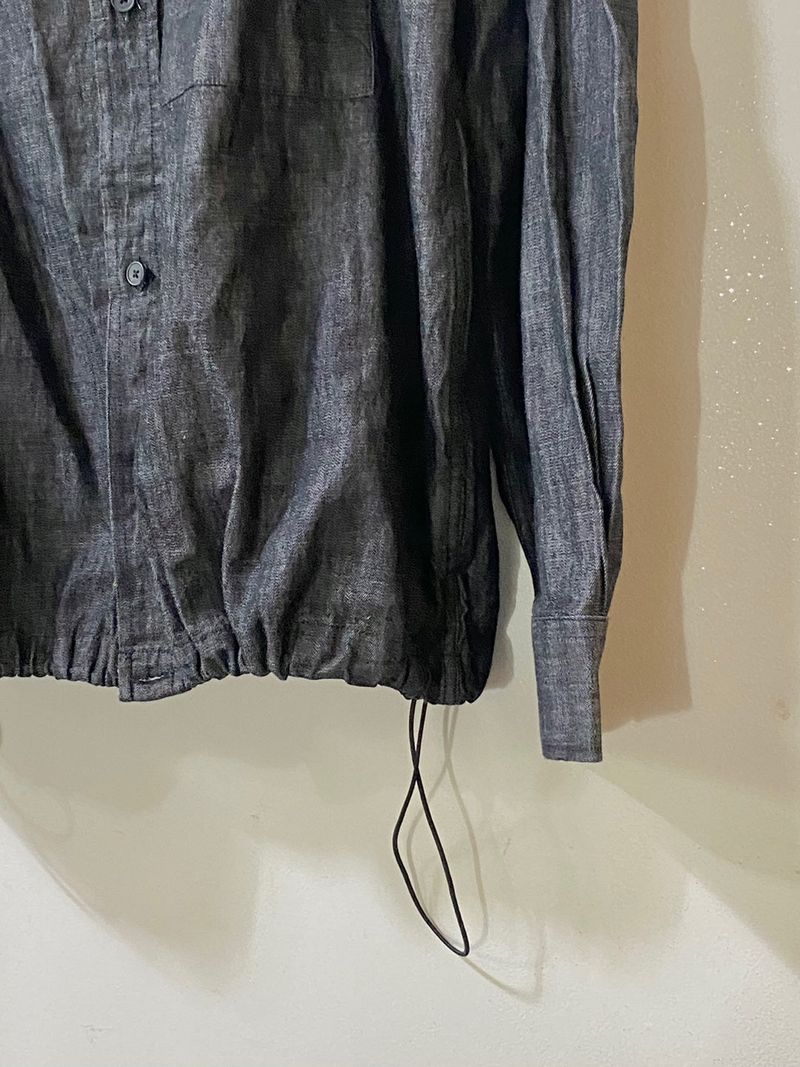 Black Denim String Shirt