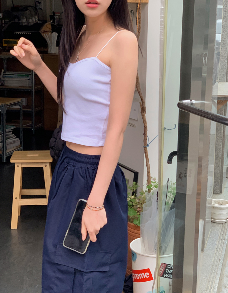 SP Crop Strap Cap Sleeveless (3color)