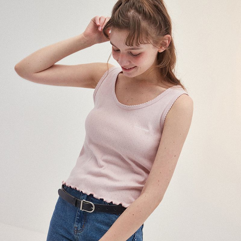 SCALLOP PUNCHING SLEEVELESS_PINK