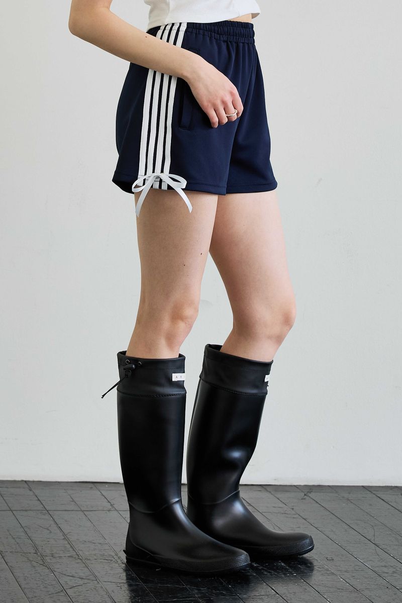 RIBBON JERSEY TRACK MICRO SHORTS / NAVY