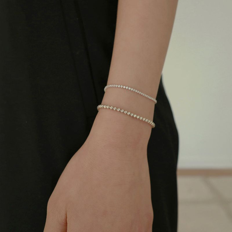 silver tennis bracelet (silver)