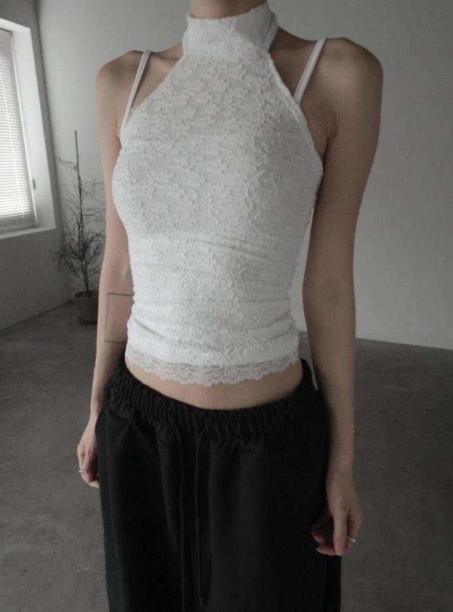 Jarel Flower Tie Halter Top