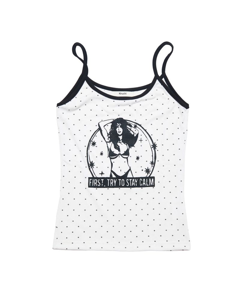 KRUCHI(クルチ)の「TRY TO STAY CALM Sleeveless (WHITE)(Tops)」