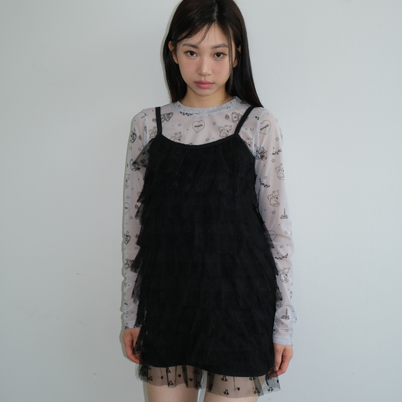 KIRIGIRL MESH TOP _GREY