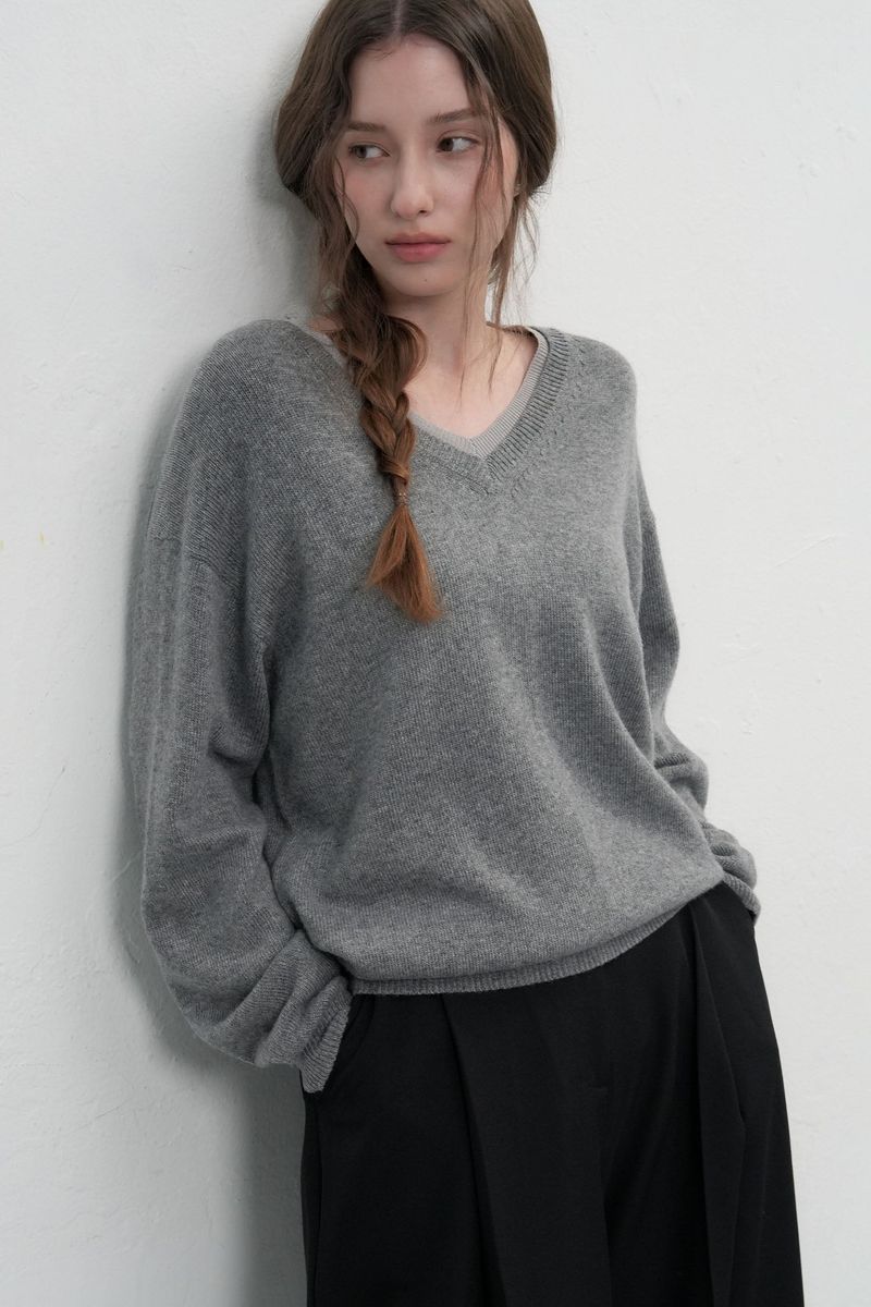 GENERAL IDEA（ジェネラルアイディア）の「【即日発送】woman layered v-neck knit pullover（Tops）」