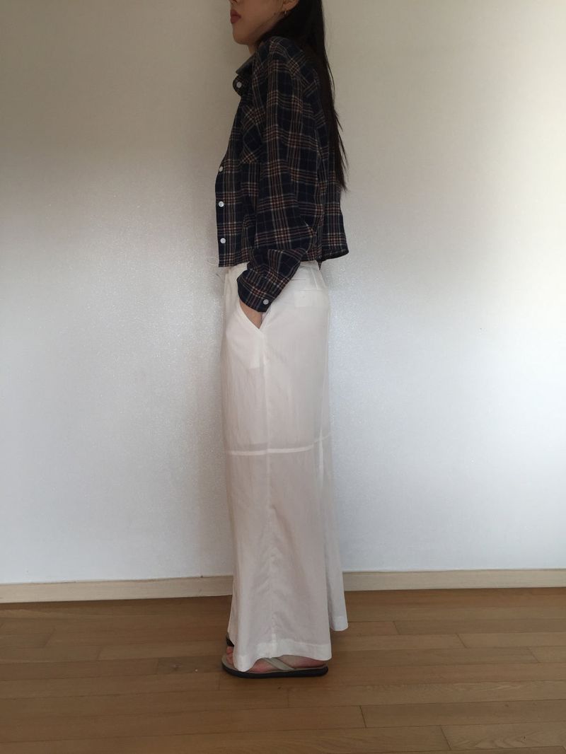 Check crop shirt (2 colors)
