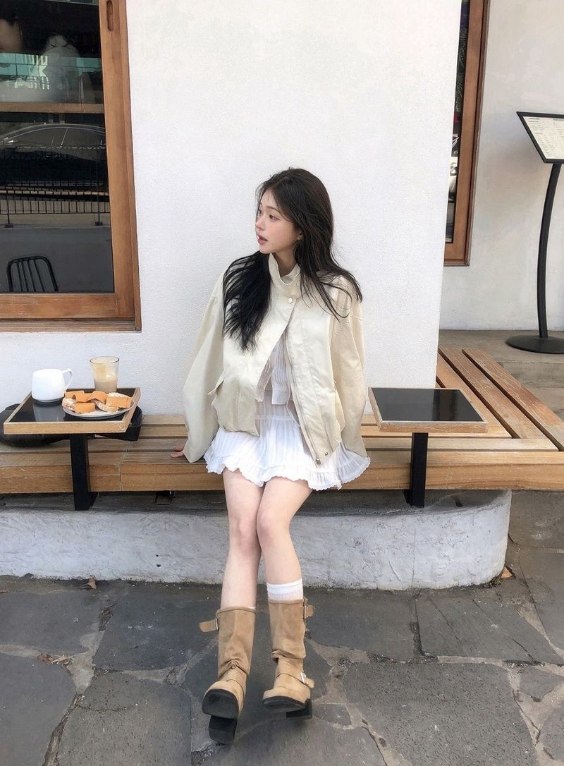 Shirring Buckle Middle Boots (2color)