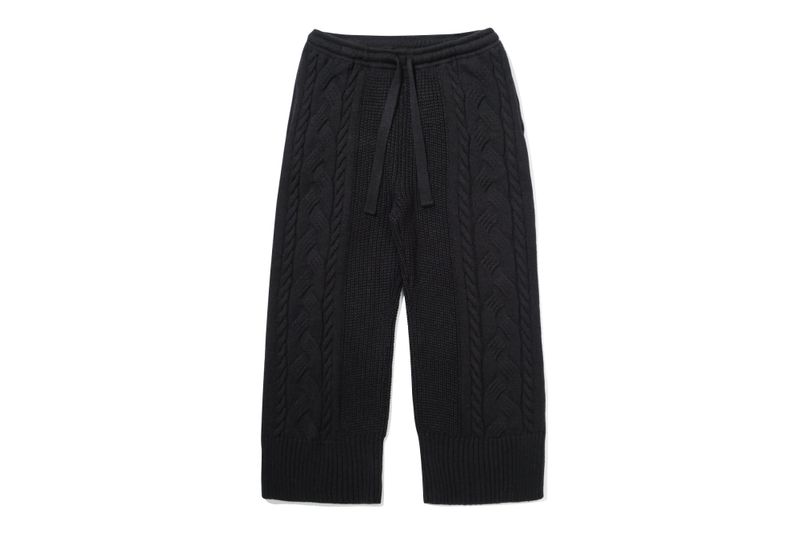 CABLE KNIT WIDE PANTS
