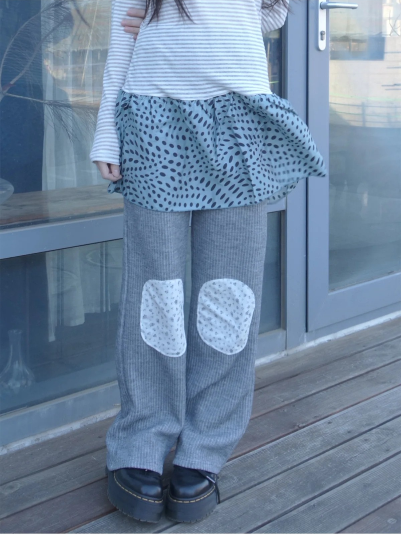 floral patch pants