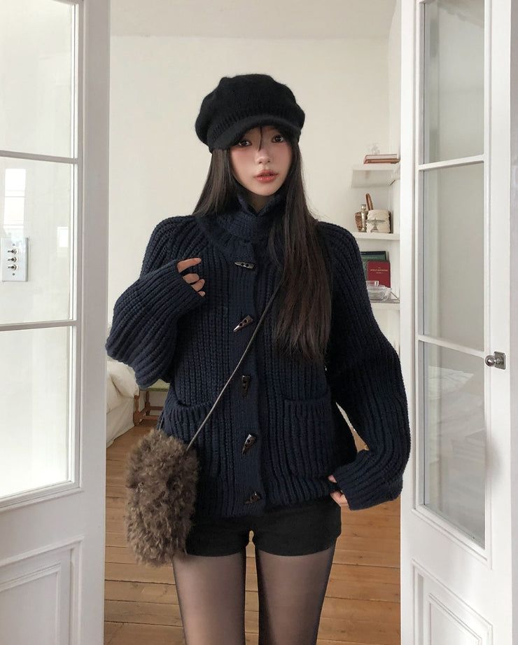 Chewy Shearling Fur Toggle Crossbody Bag