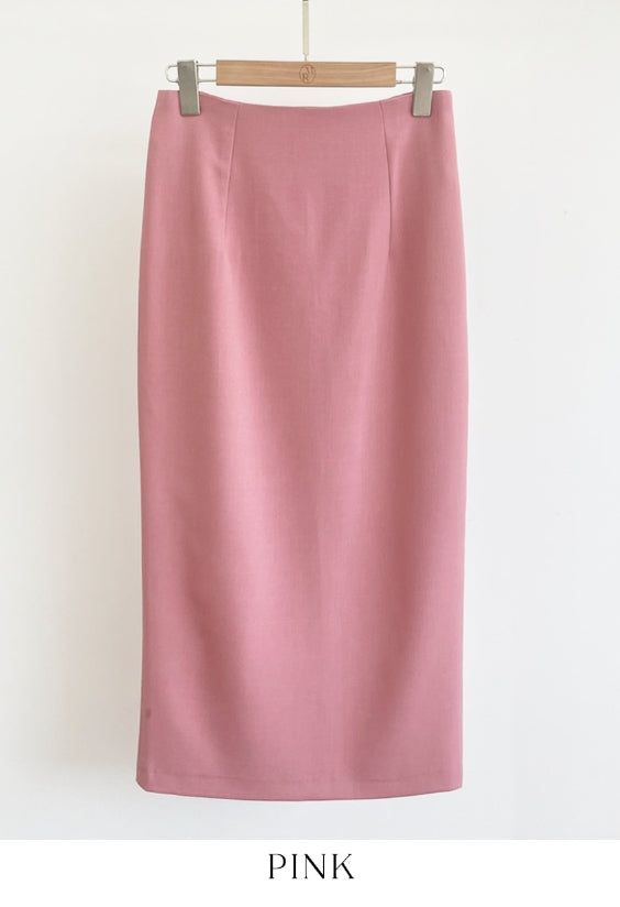 Laend Cool Basic Back Slit H-Line Skirt