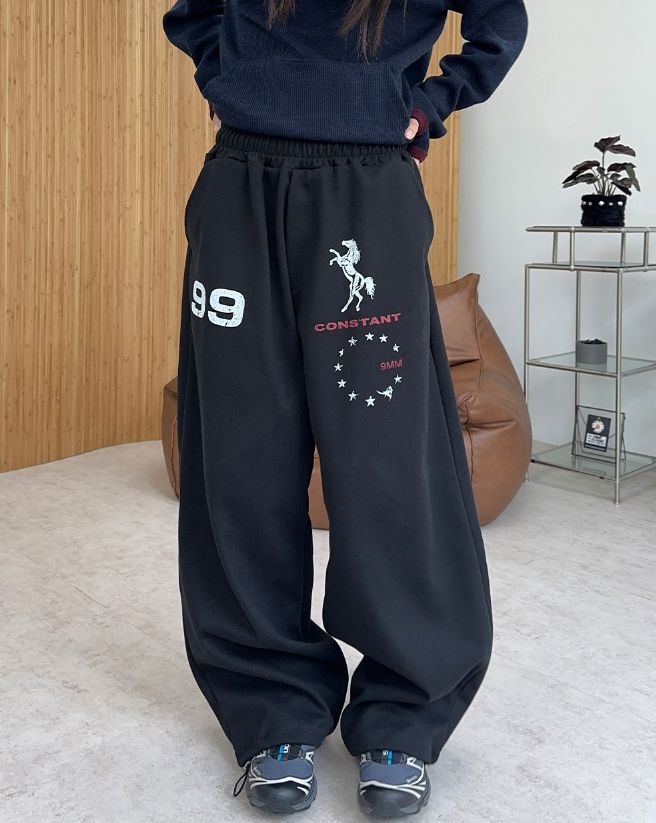 Ethan Horse Graphic Wide Pants
