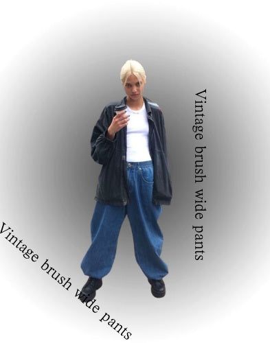 Vintage brush wide pants