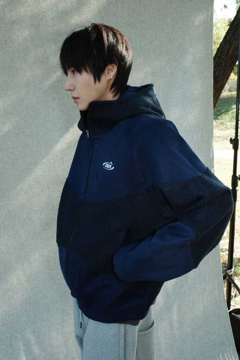 FLEECE HOODIE ZIP-UP [NAVY]