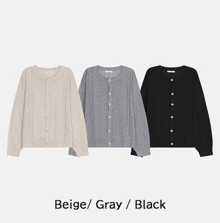 Ropi Punched Linen Knit Cardigan