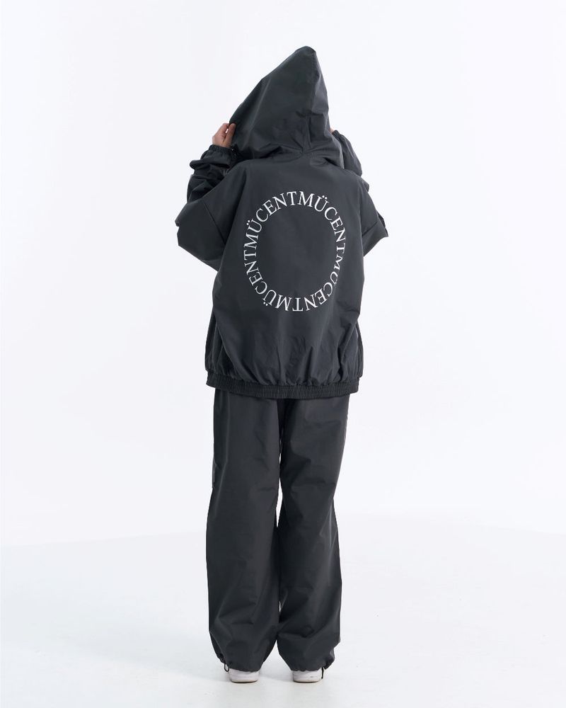 BACK ROUND WINDBREAKER (Black, Charcoal)