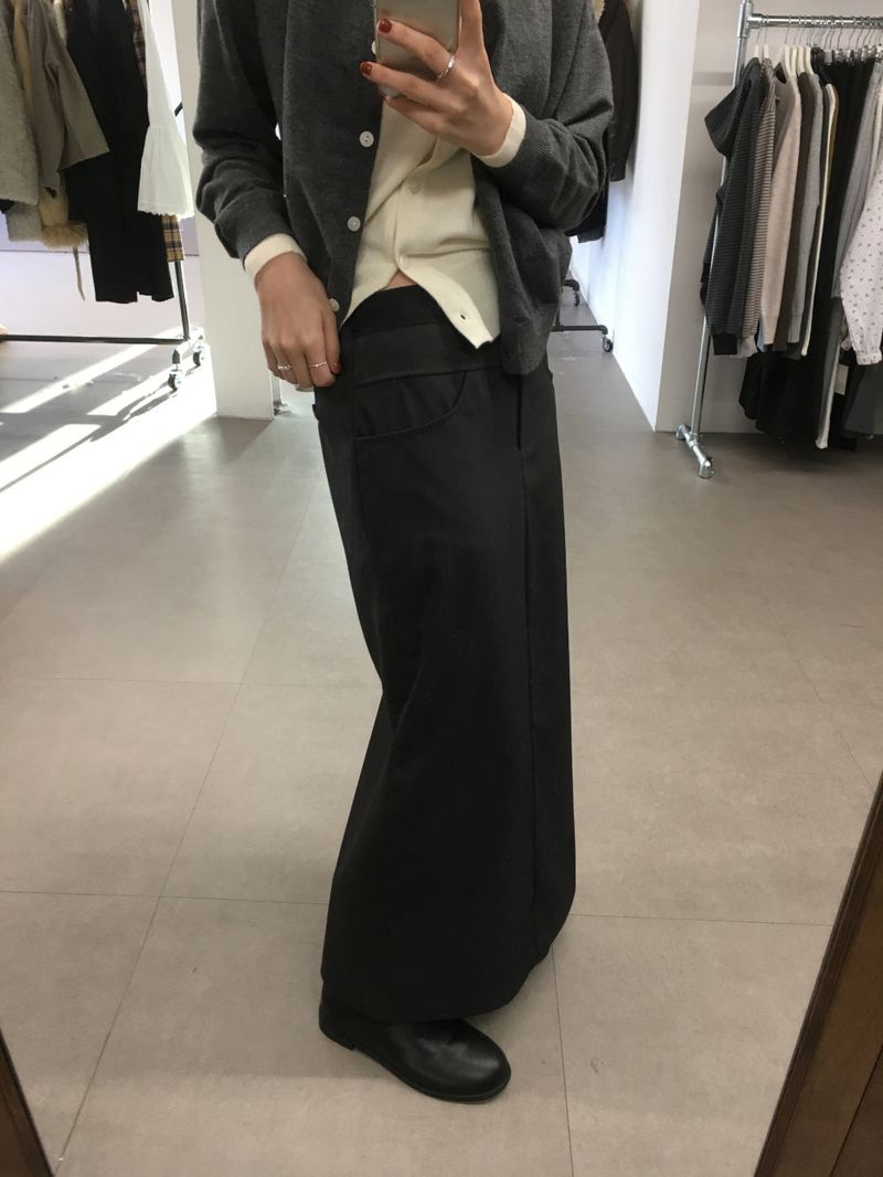 Slit Long Skirt (2 Colors)