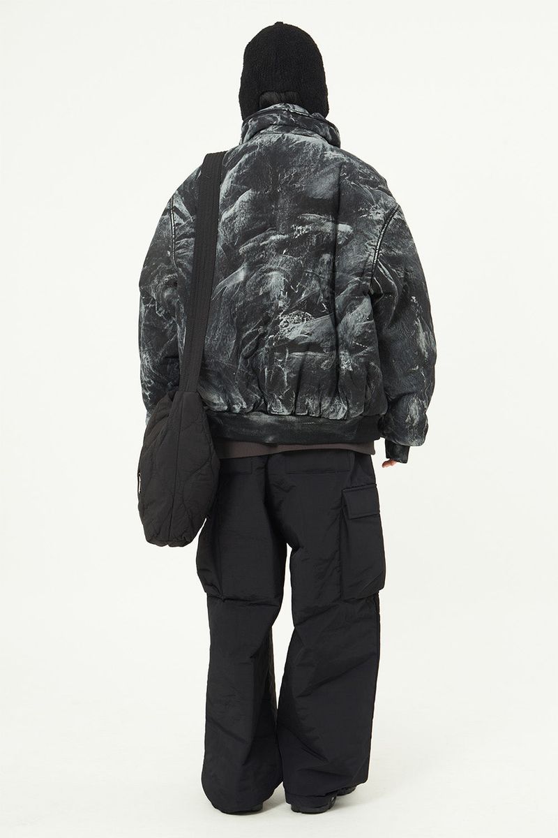 Spotted dirty washed high-neck over jumper
