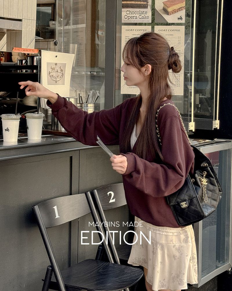 MADE. Alt Deep V-Neck Sweatshirt