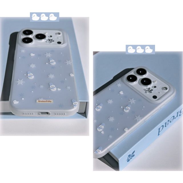 Winter Snowman Snowflake Matte iPhone Case